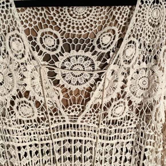 Chic Crochet Swim Cover-Up in Cream - Picture 2 of 8